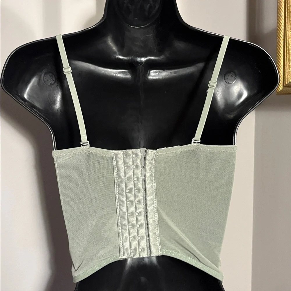 Garage XS Shadow Green Chrishell Lace Mesh Bustier Corset